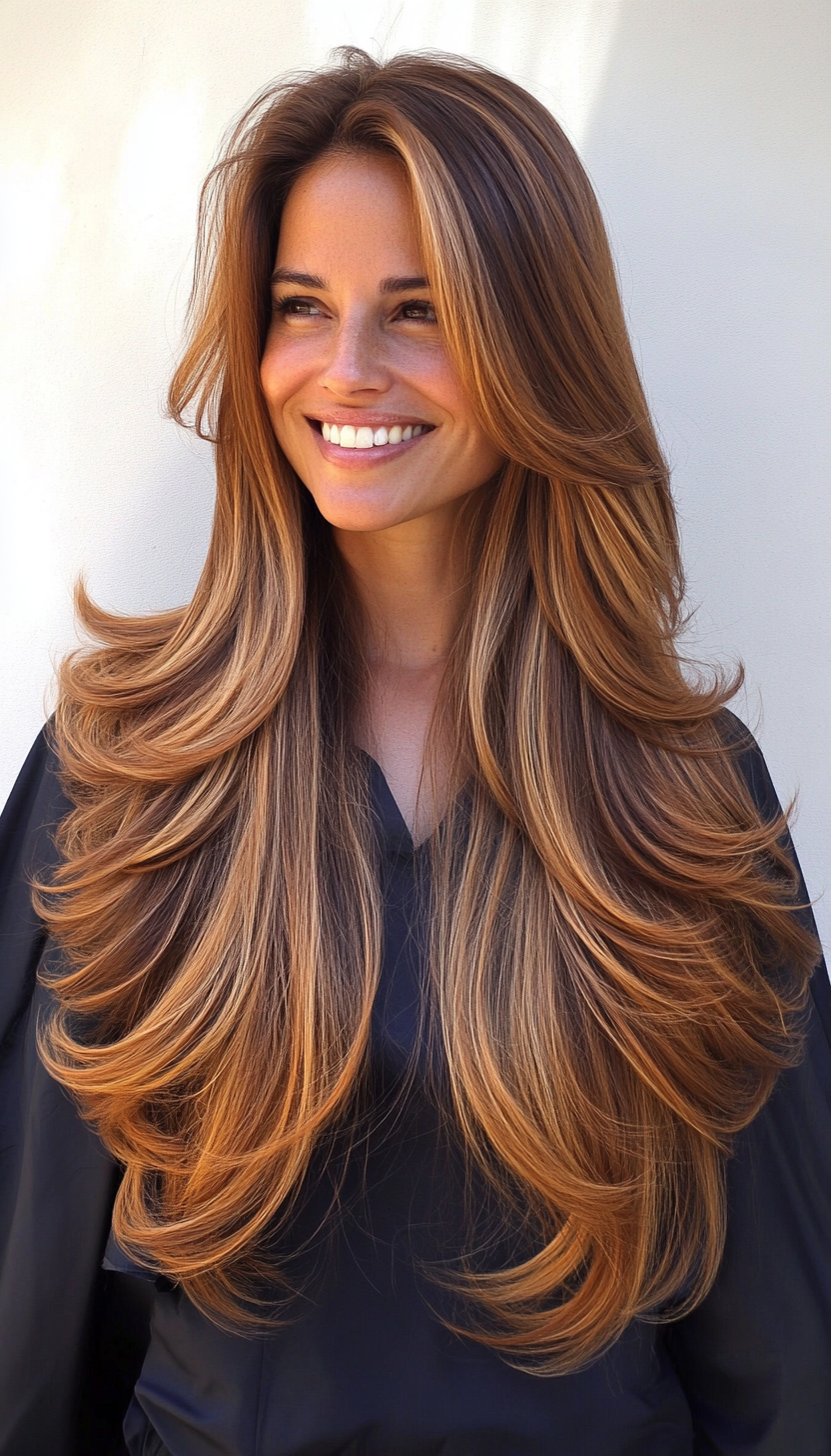 1. Long Layered Cut with Soft Brown Tones (Haircuts With Face Framing Layers) - Haircuts With Face Framing Layers