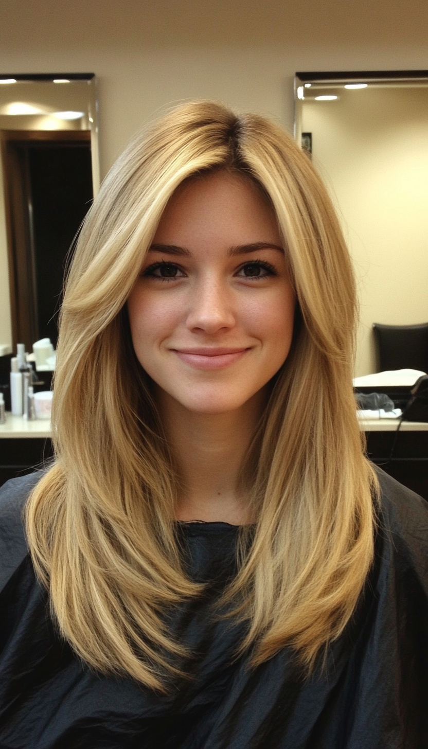 12. Mid-Length Cut with Dark Blonde Lowlights (Haircuts With Face Framing Layers) - Haircuts With Face Framing Layers