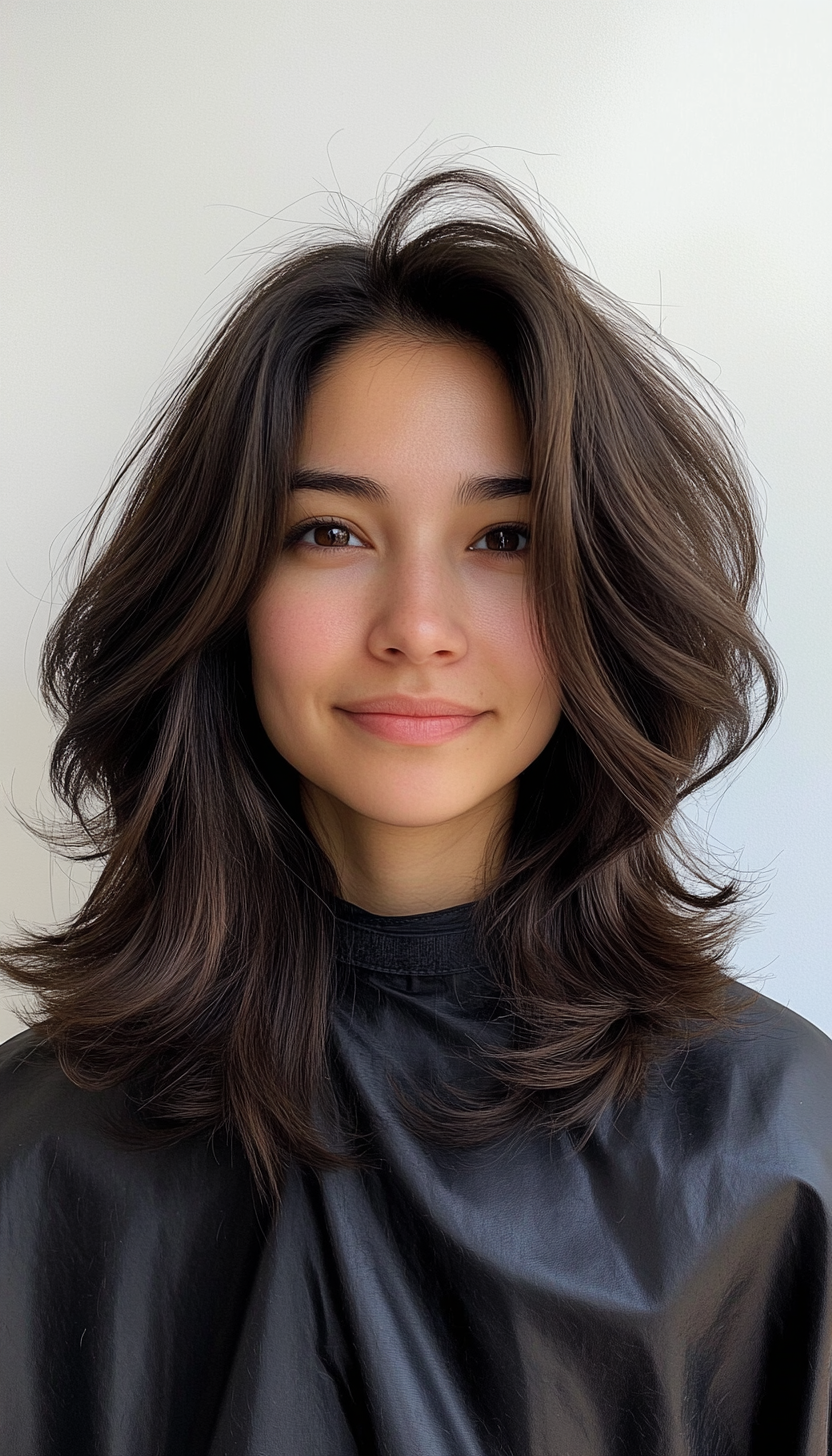 17. Layered Shag with Deep Brown Hue (Haircuts With Face Framing Layers) - Haircuts With Face Framing Layers