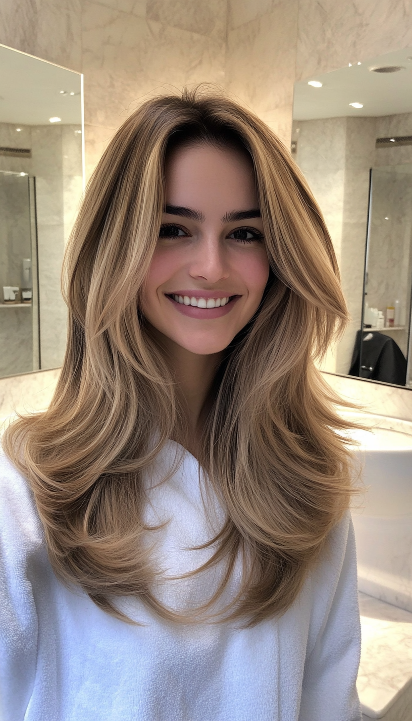 24. Long Face Layers in Cool Dark Blonde (Haircuts With Face Framing Layers) - Haircuts With Face Framing Layers